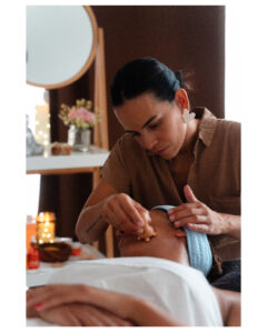 women massaging face in mallorca port de andratx